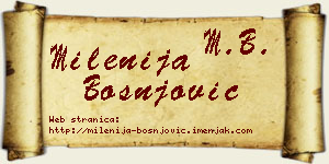 Milenija Bošnjović vizit kartica